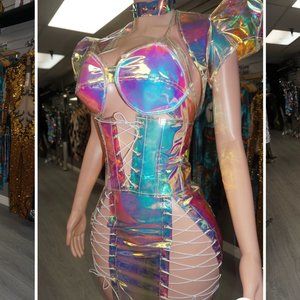 HOLOGRAPHIC HOTTIE DRESS